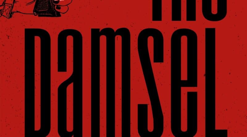 the damsel by david dixon book cover pistol on red background